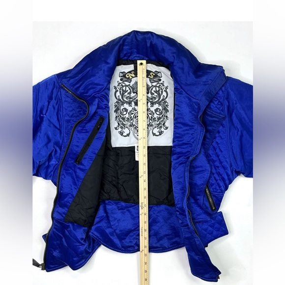 Nils Ski Jacket Womens 10 Vintage USA Full Zip Blue Belted Snowboard Coat - Picture 8 of 10